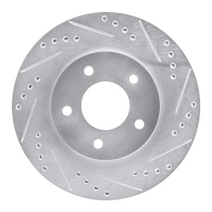 Buick Regal Brake Rotor (1) - Front Right - R1 Concepts - Drilled & Slotted - Silver - `94-`01